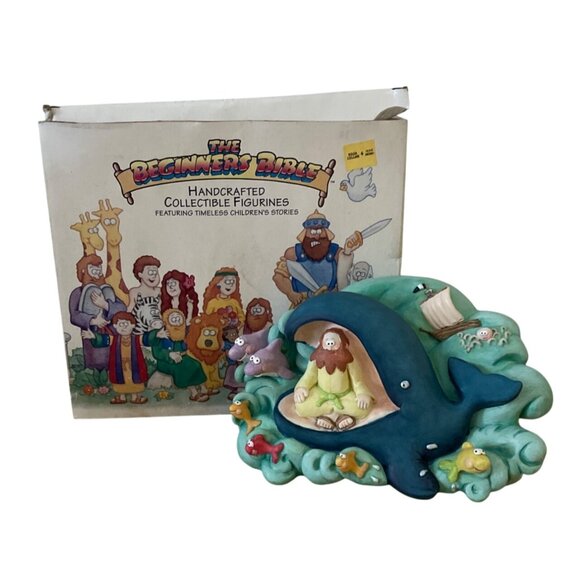 The Beginners Bible Jonah and The Whale Ceramic Collectible Figurine 1996 Rare - Picture 1 of 15